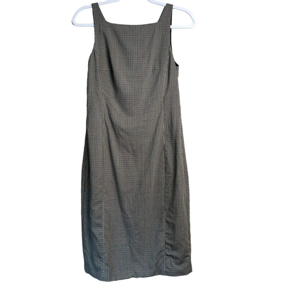 Theory Plaid Check Square Neck Dress Sleeveless Mini Women's Size 4 Wool Y2K - Picture 2 of 10